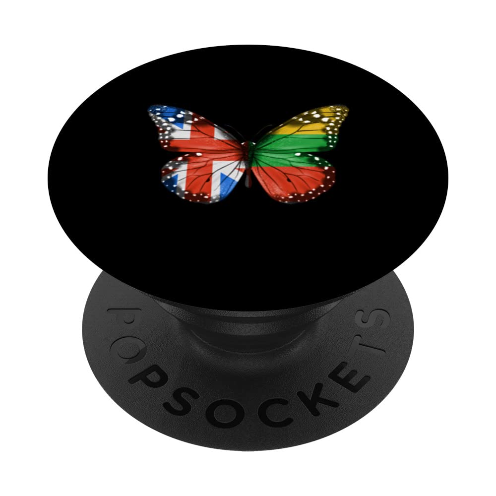British Lithuanian Flag Butterfly PopSockets Swappable PopGrip