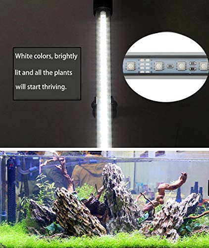 LED Aquarium Light, 15inch Fish Tank Light White Color Underwater Light Submersible Crystal Glass Lights - Thumbnail 4