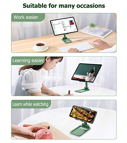 HUADEYI Adjustable Cell Phone Stand Folding Mobile Phone Holder Adjustable Lifting Folding Suitable for iPad Tablet Phone Holder Portable Desktop Tablet Phone Holder, All Phones