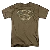 Superman Men's Army Camo Shield T-shirt Green