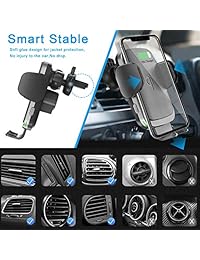 Soporte inalámbrico para cargador de automóvil, Auto Sujeción 10W   7.5W Qi Soporte de carga rápido para automóvil, parabrisas, soporte de aire de ventilación para iPhone Xs   Xs Max   XR   X   8 8 Plus, Samsung Galaxy S10   S10 +   S9
