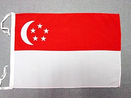Az Flag Singapore Flag 18 X 12 Cords Singaporean Small Flags 30 X 45cm Banner 18x12 In Amazon Co Uk Kitchen Home