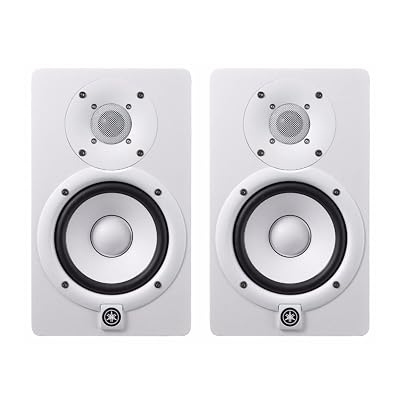 YAMAHA HS5 W 5-Inch Powered Studio Monitor (White, 2-Pack) Bundle (2 Items)