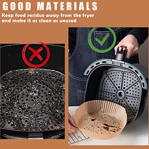 100 pcs for Air Fryer Disposable Paper Round Nonstick Premium Greaseproof Parchment Fryer Cooking Paper Basket Fryer Microwave Oven