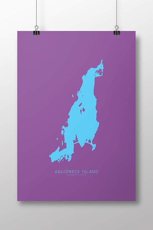 Amazon.com: Aquidneck Island 14" x 20" Map Art Print: Handmade