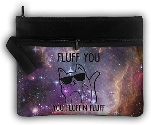 Fluff You You Fluffinâ€ Fluff Double Layers Zipper Cosmetic Bag Makeup Brush Holder Bag