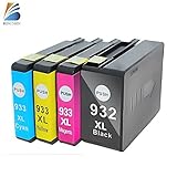 Bosumon Replacement For HP 932 933 Compatible Ink Cartridge ( Shows Accurate Ink Level ) Compatible With HP Officejet 6600 6100 6700 7110 7610