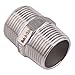 Hex Nipple 1 Inch Male NPT - DERPIPE Stainless Steel 304 Threaded Pipe Fitting for Brew Kit, Home Piping Application