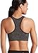 Jockey Women's Bra Mid Impact Zip Front Sports Bra, Black Space Dye, Small