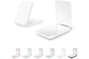 Kakuje Compact Mirror, 1X/3X Magnification LED Pocket Mirror with Nternal BIattery, Mini Mirror for Purse, Pocket,Travel and Present (White)