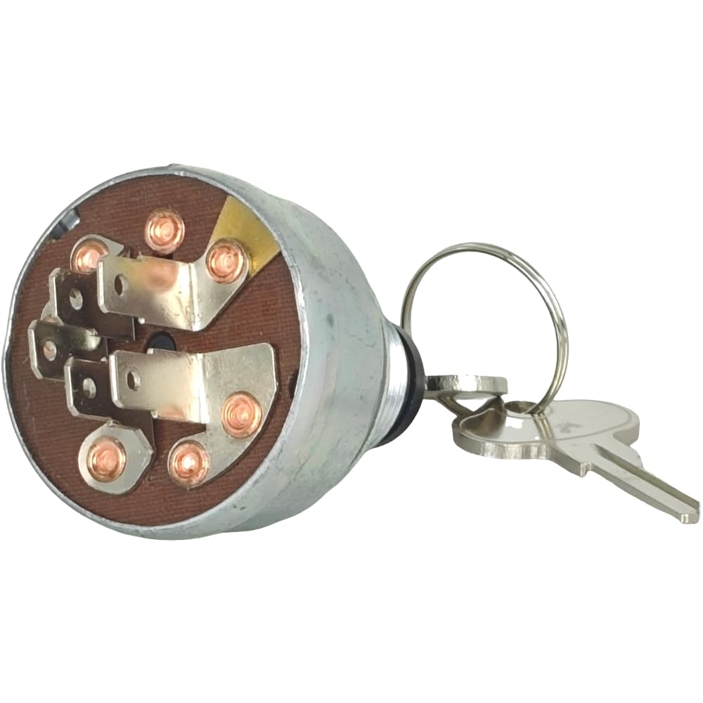 Photo 1 of EZROAD 2410109 Ignition Switch w/ 2 Keys Compatible with Polaris 1999 Ranger 500 6x6 A99RF50AA Instrument Panel Rotary 3 Position 5 Terminals