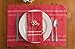 DII French Stripe Tabletop Collection Farmhouse Style Dining Table Linen Placemat Set, 13x19, Red Chambray, 6 Piece