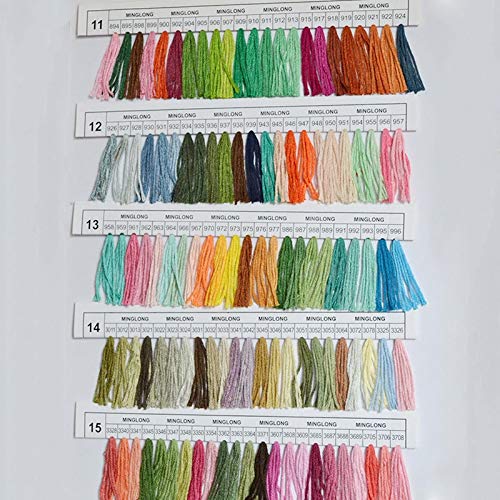 Zamtac Cross Stitch Floss Polyester Embroidery DIY Handmade Thread Sewing Art Craft Tools Accessories for Home Textile Gift 447 Colors