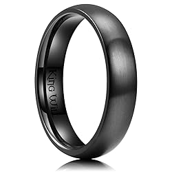 King Will 5mm Black Dome Titanium Ring Matte Finish