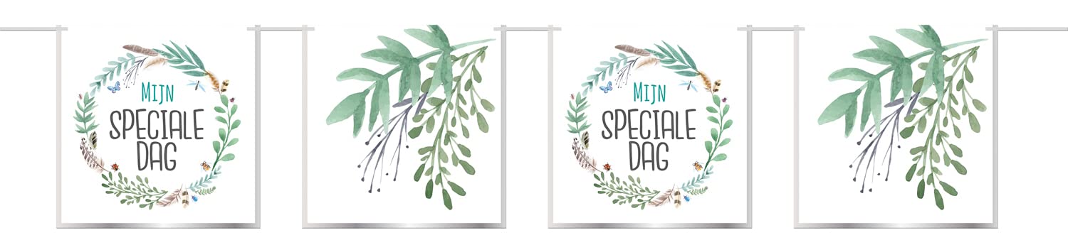 Folat 66950 Bunting 'Mijn Special Dag' Green 6 Metres