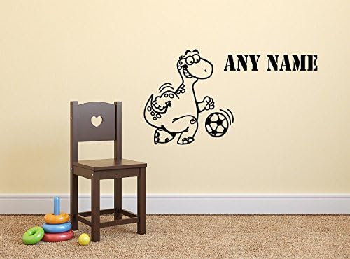 Newly Custom-made Personalized Dinosaur Plays Soccer Football Vinyl Wall Sticker decal Kids Playroom Decor Nursery Boys Bedroom Art Decoration