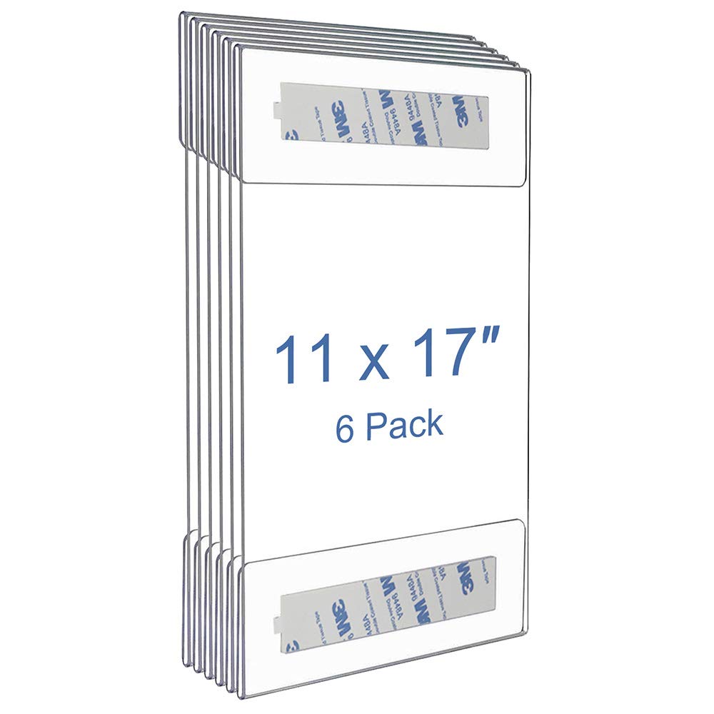 Buy Niubee 6 Pack Acrylic Sign Holder 11 x 17 inches Wall Sign Holders