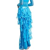 Wuchieal Women's Belly Dance Hip Scarf Belt Skirt Latin Dance Belt Performance Tassel Wave Skirt