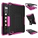 NOKEA Heavy Duty High Impact Resistant Armor Protection Cover Anti Slip Kickstand Feature Skin Case Work with F lr e 7 Tablet with Alexa (7th Generation, 2017 Release)( Rose)