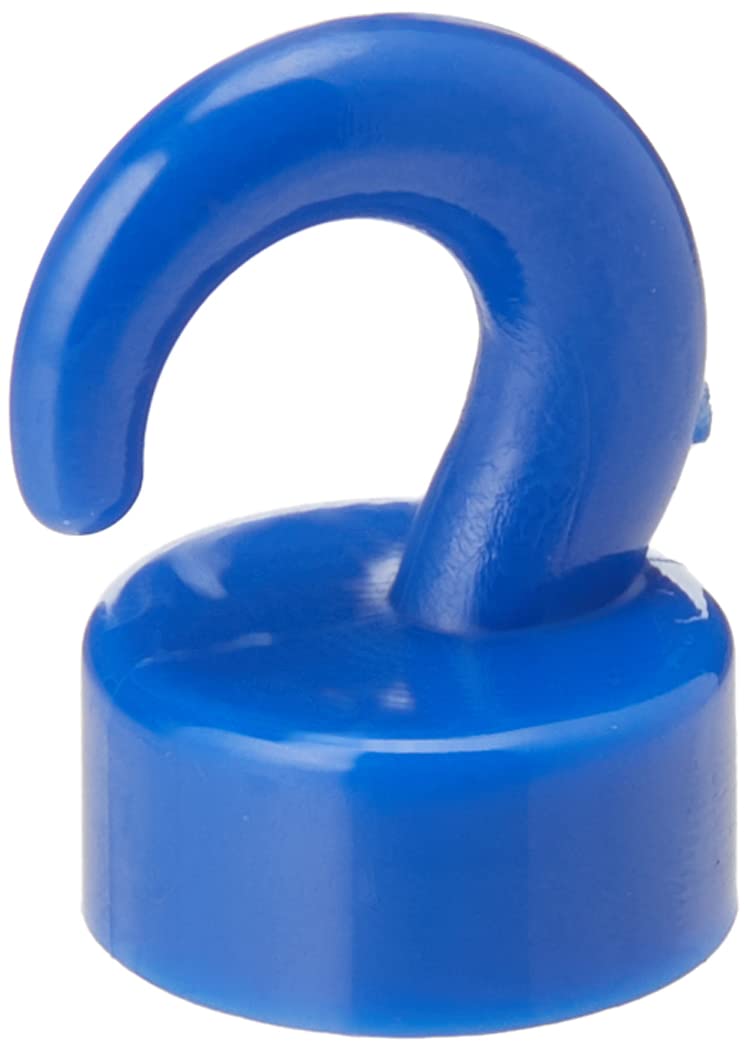 first4magnets™ F4MK12BU-10 Magnet Expert Blue Plastic Mini Magnetic Hooks - 1kg Pull ( 12mm dia x 20mm tall ) ( Pack of 10 )