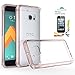 HTC 10 Clear Case With HD Screen Protector, AnoKe [Scratch Resistant] Acrylic Hard Cover With Rubber TPU Bumper Hybrid Ultra Slim Protective For HTC 10 - TM Rose Gold