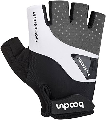 BOODUN Cycling Gloves for Men Women Half Finger Bicycle Gloves Breathable Anti-slip Gloves Gray L