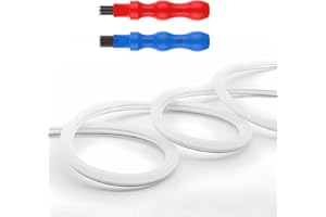 JARBIH Separated Neon Flexible LED Light Strip Cover, 16.4ft 6mm Wear Free DIY Bendable Silicone Diffuser Cover with 2 Pcs Cutter and Same Color Lamp Belt, for Bar Car Outdoor Home DIY Decor(White)