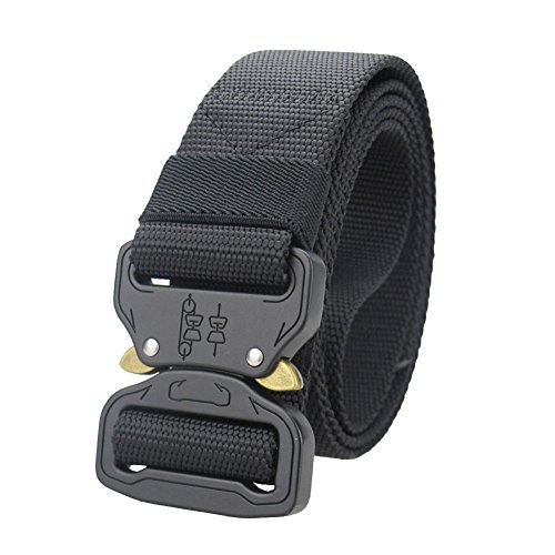 Men's Tactical Nylon Webbing Belt Military Ranger Style with Utility Heavy Duty Buckle