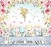 Funnytree 7X5ft Pink and Gold Floral Fairy Butterfly Party Backdrop Princess Flowers Girl Birthday Background Wonderland Tea Time Watercolor Baby Shower Decorations Photo Studio for Photography