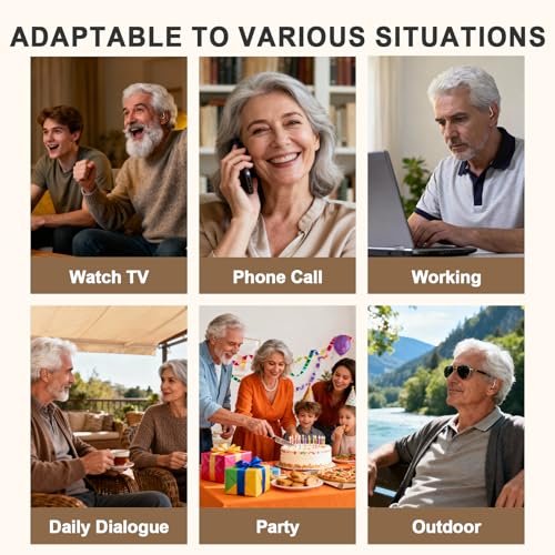 Hearing Aids for Seniors and Adults, JINGHAO BTE Rechargeable Hearing Aids with Intricon A6 Chip Digital Sound Processing & Noise Reduction, Auto On/Off, Volume Adjustable & Portable Charging Case – One Pair | Intricon A6 Chip