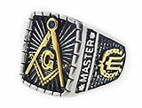 Mason Signet Ring - 14k Plated Stainless Steel Freemason Ring / Masonic Rings. Freemason's Jewelry for Free Masonry Member. Free Masons Masonary Ring w/ Masonic symbol