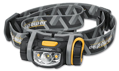 de.power LED headlamp DP-800-AA, cool white spot light 89 lumens (ANSI), 140 warm white ambient light, dimmable, 1xAA battery incl.