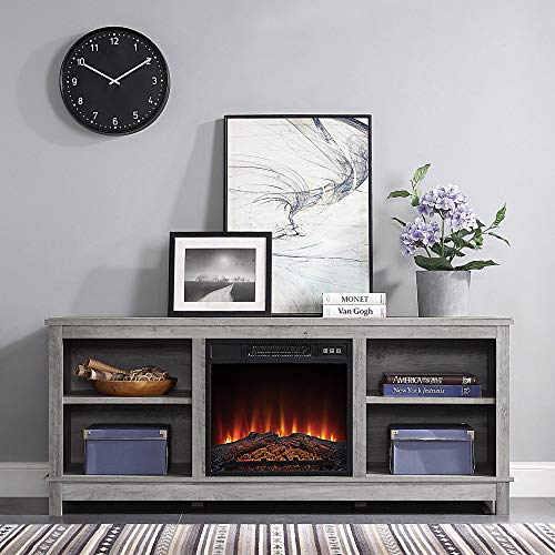 BELLEZE Modern 58 Inch Traditional Electric Fireplace TV Stand & Media