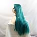 Lucyhairwig Teal Blue Lace Front Wig Heat Resistant Fiber Hair Synthetic Lace Front Wigs Straight Glueless Wigs For Women