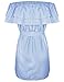 Aifer Women's Casual Summer Off Shoulder Midi Dresses Striped Ruffles Strapless Dresses