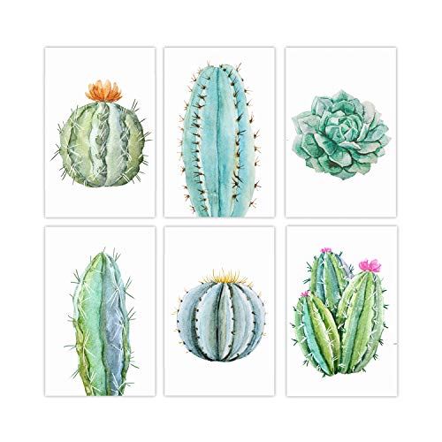 Set Of 6 11x17 Cactus Wall Decor Posters Perfect For Your Bedroom Or Bathroom Botanical Prints For The Perfect Living Room Green Wall Art Print Great Flower Poster Decorations Buy