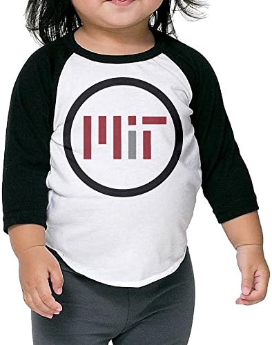 Math Mit Logo Contrast Crew Neck Raglan Tee For Kids 3 Toddler