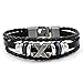 Handmade Punk bracelet for Man - Retro Genuine Leather Cuff Wrap Bracelet (X-Black)