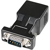DTECH DB9 to RJ45 Serial Adapter RS232 Male to RJ-45 Female Ethernet Converter Compatible with Standard 9 Pin RS-232 Devices