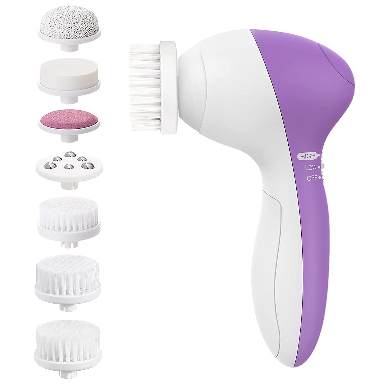 Facial Brush Face Spin Cleansing: Electric Exfoliator Exfoliating Spinning Silicone Skincare Cleanse Washer Cleanser Electronic Motor Rotating Design Skin Care Spa System Machine Device Set