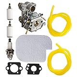 HIFROM Carburetor C1M-W26 With Fuel Line Filter Tune-up Kit Air Filter 530057925 For Poulan P3314 P3416 P3816 P4018 PP3416 PP3516 PP3816 PP4018 PP4218 PPB3416 PPB4018 PPB4218 S1970 Power Gas Chainsaw