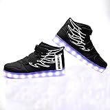 luckfugui For Kids Christmas Toddler Boy Girl LED Lights UP Shoes 11 Colors High Top Flashing Sneakers Cool Light, Hiphop Shoes,Street Dance Shoes