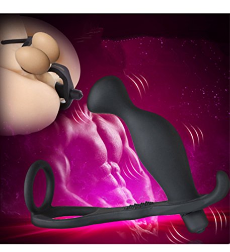 Master guy Dual shock collar penis male G spot anal masturbation adult sex supplies silicone shaped anal plug