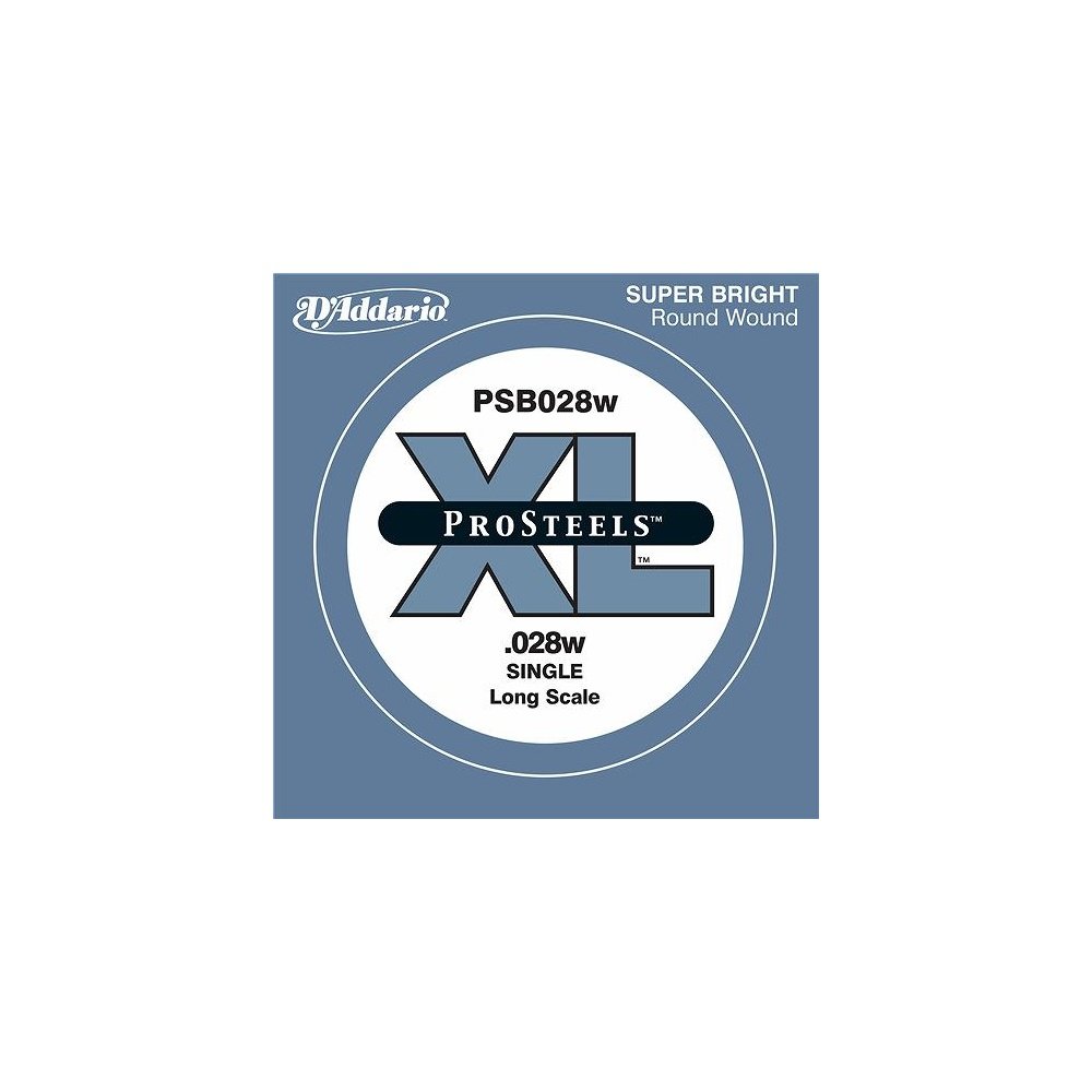 D'Addario .028 ProSteels Long Scale Single String for Bass Guitar