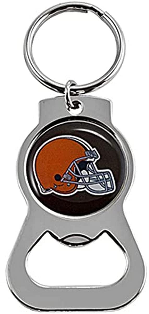 aminco NFL Cleveland Browns Bottle Opener Keychain, Silver, 3.5"