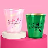 xo, Fetti Pink + Green Witch Plastic Cups | 16 pcs 12 oz | Iridescent Wizard Drinkware, Unlimited Magic Decorations, Popular Bachelorette Party Drinks, Kids Birthday Supplies