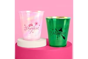 xo, Fetti Pink + Green Witch Plastic Cups | 16 pcs 12 oz | Iridescent Wizard Drinkware, Unlimited Magic Decorations, Popular Bachelorette Party Drinks, Kids Birthday Supplies
