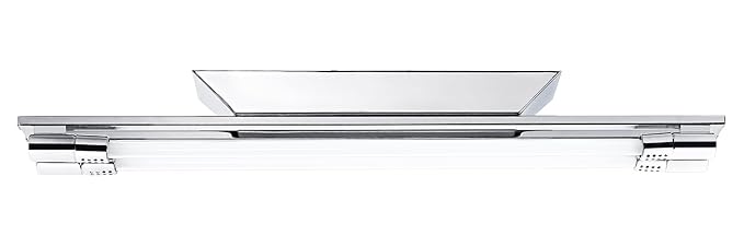 Modern Chrome Metal 2 X 24watt Fluorescent Kitchen Ceiling