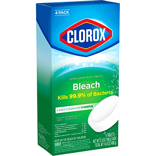 Clorox Ultra Clean Toilet Tablets Bleach 4 Count, 3.5 Ounces (Pack of 2