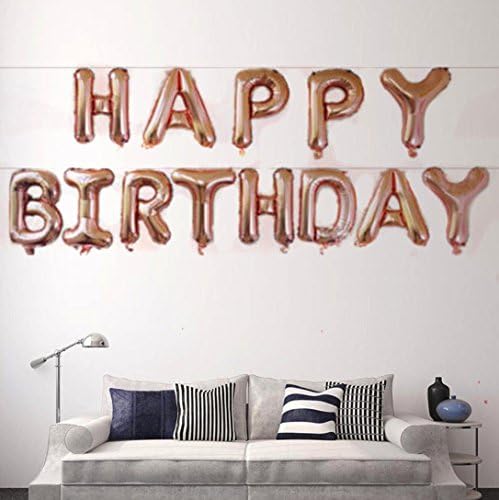 P+Co Chic Rose Gold 16" HAPPY BIRTHDAY Aluminum Foil Balloon Letter Shape Alphabet Celebration Party Decoration